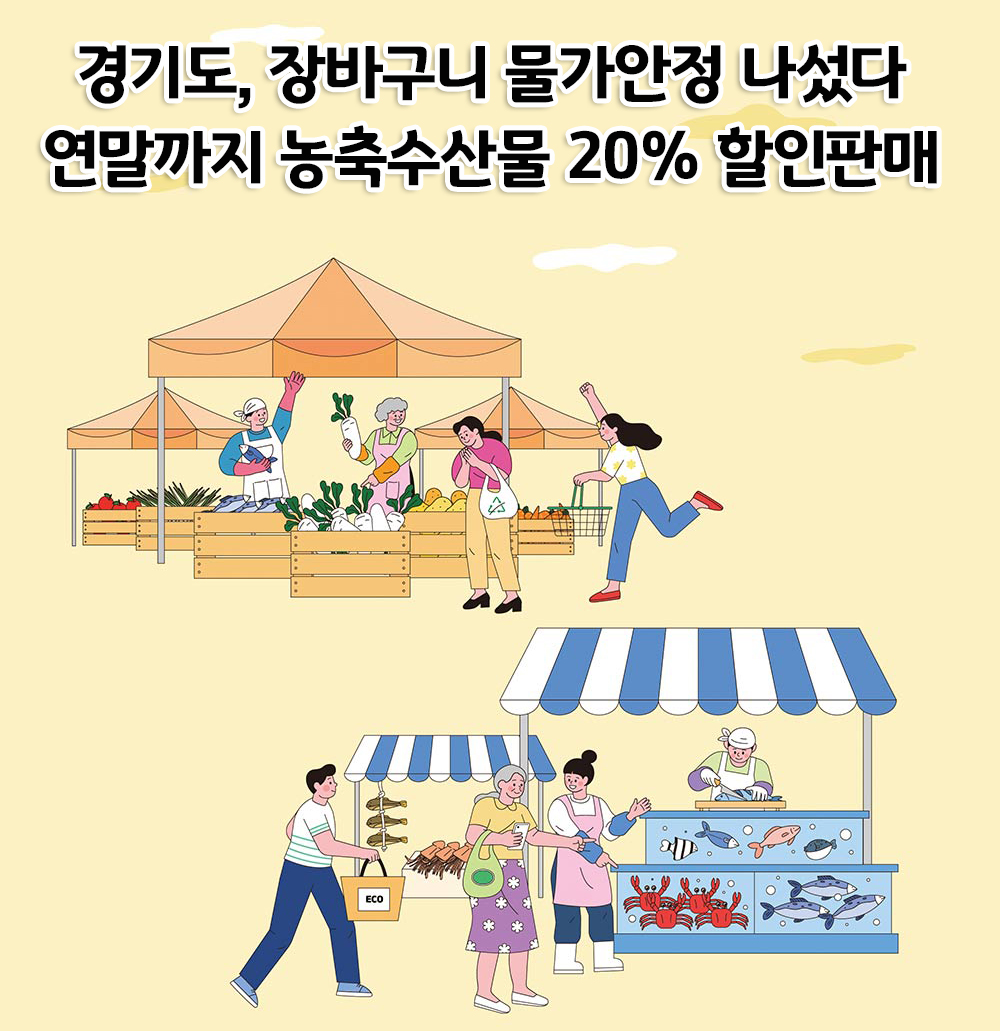 경기도, 장바구니 물가안정 나섰다, 연말까지 농축수산물 20% 할인판매